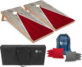 Tailgating Pros Lightweight Cornhole Game - 4'x2' Multicolor Pyramid Boards- Carrying Case & Set of 8 Corn Filled Bags