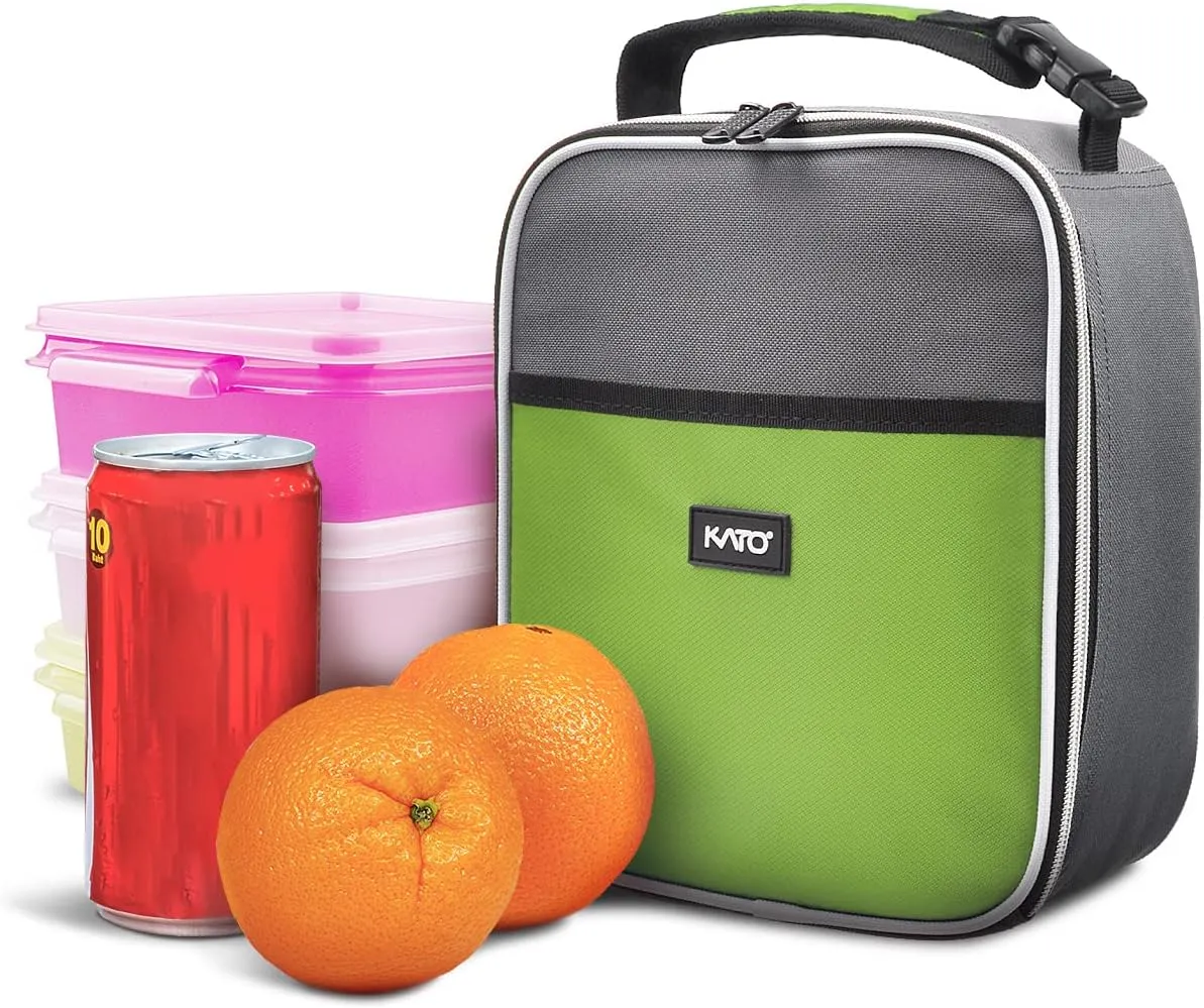 Tirrinia Insulated Kids Lunch Box Back to School, Portable Small Lunch Bag for Office Work Picnic, Reusable Compact Lunchbox Cooler Bag for Boys, Adults,Green