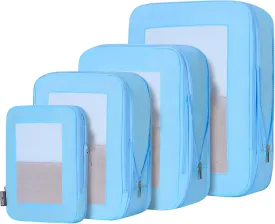 Ultralight Compression Packing Cubes Travel for Suitcases Compressible Mesh Packing Cubes for Travel Women Packing Organizers 4 Set