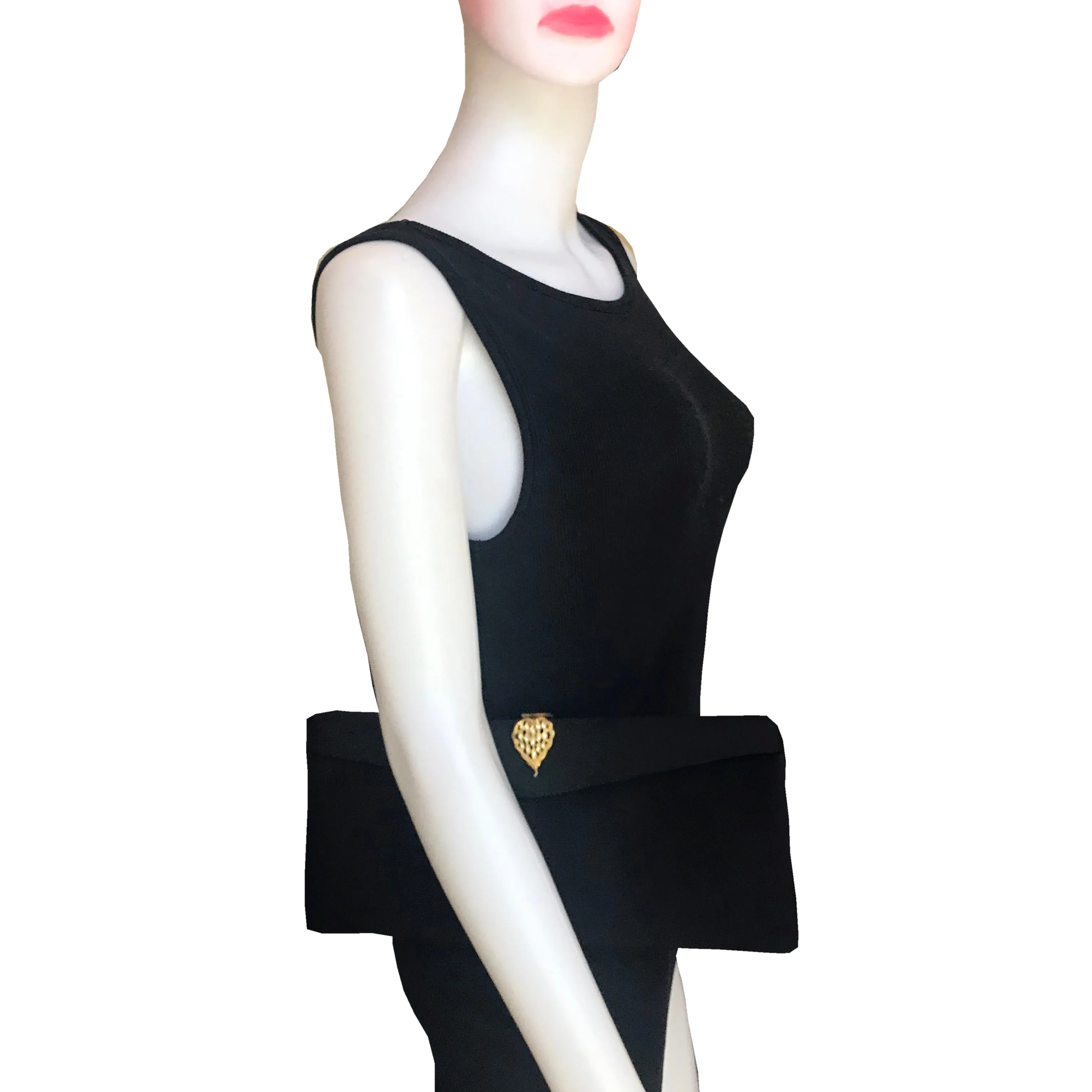 Vintage 1950s Britemode Black Satin Clutch Bag
