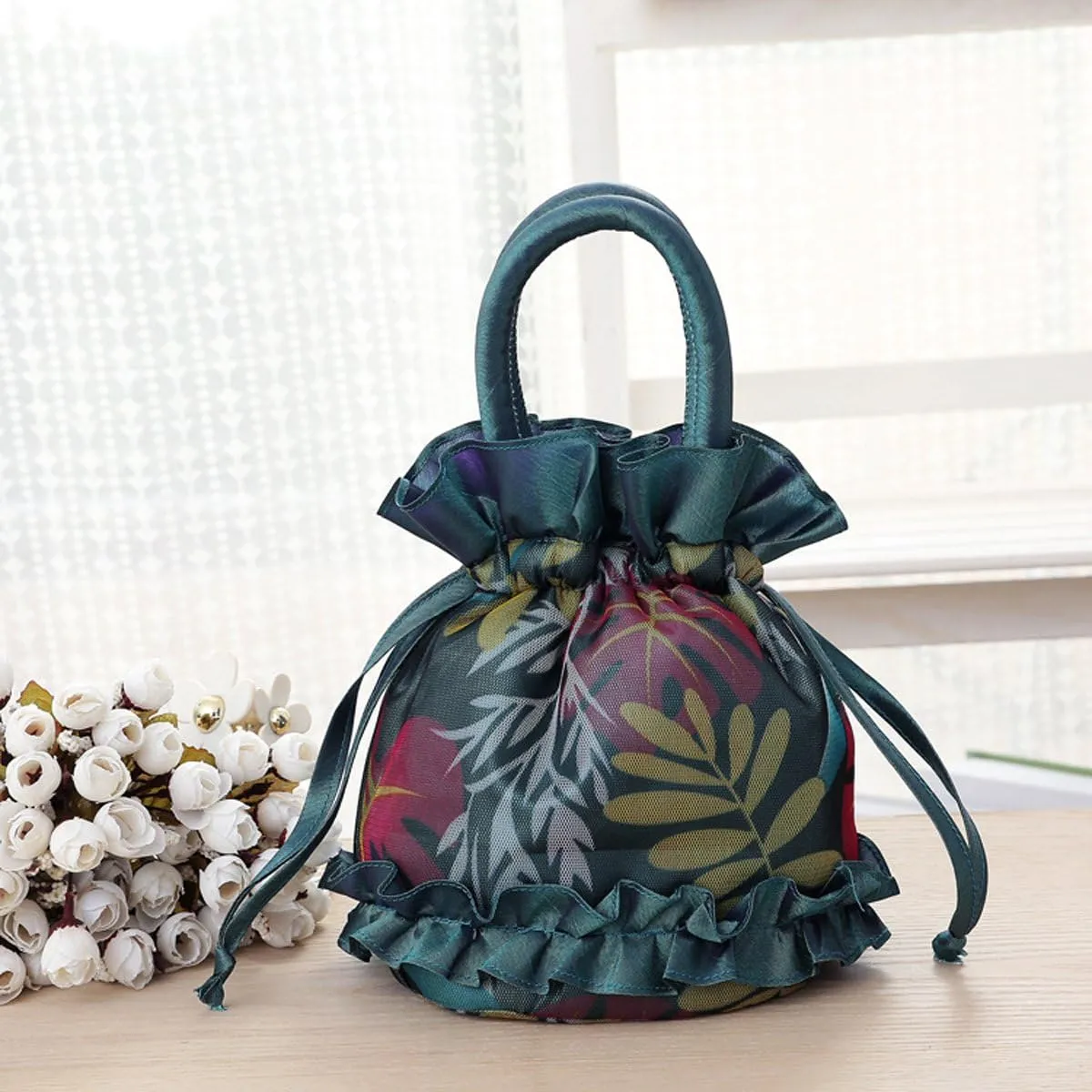 Womens Ladies Handbag Drawstring Bucket Bag Coin Purses Key Bags Cash Money Phone Pouches