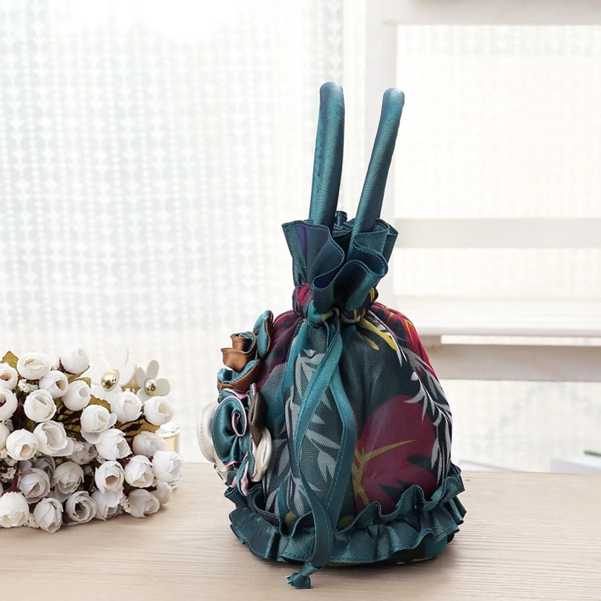Womens Ladies Handbag Drawstring Bucket Bag Coin Purses Key Bags Cash Money Phone Pouches