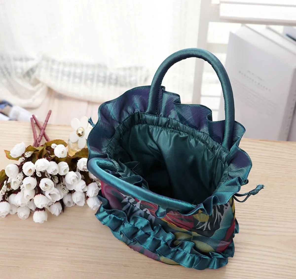 Womens Ladies Handbag Drawstring Bucket Bag Coin Purses Key Bags Cash Money Phone Pouches