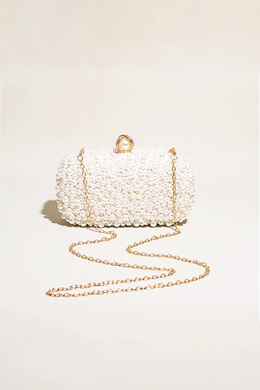 Women¡¯s White Pearls Beaded Evening Clutch Bags