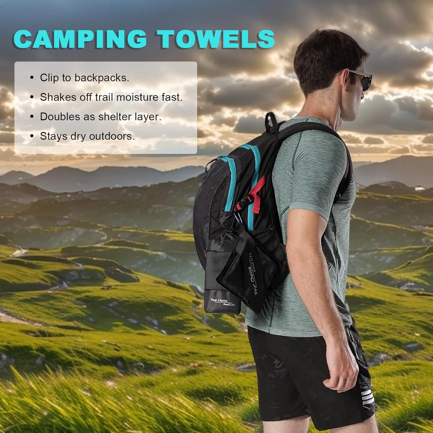 Your Choice Quick Dry Towel - Super Absorbent Microfiber for Gym, Travel, Camping | Ultra Compact & Lightweight